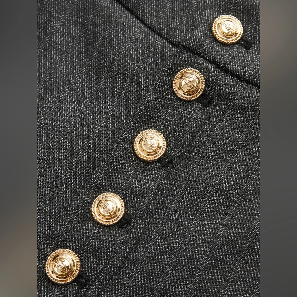 Commense High-Waisted Button-Front Wide-Leg Pants - Picture 3 of 4
